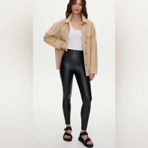 Aritzia Wilfred Jemma Matte Black‎ Vegan Leather Leggings Women’s Small